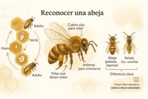 La abeja explicada a los niños: papel, colmena y miel