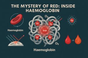 Illustration of haemoglobin and red blood cells in the blood