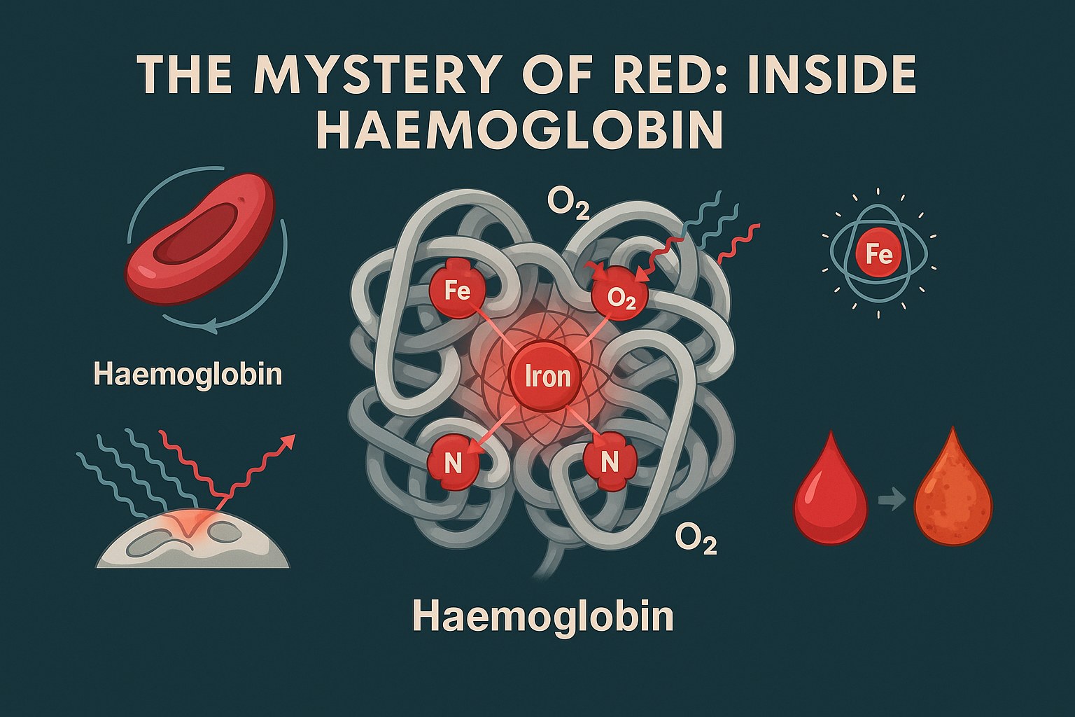 Illustration of haemoglobin and red blood cells in the blood