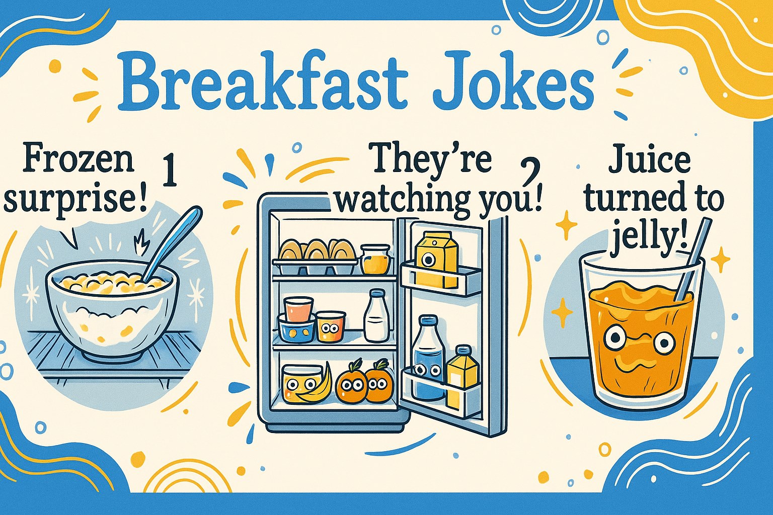 Child surprised in front of a bowl of cereal on April Fools' Day