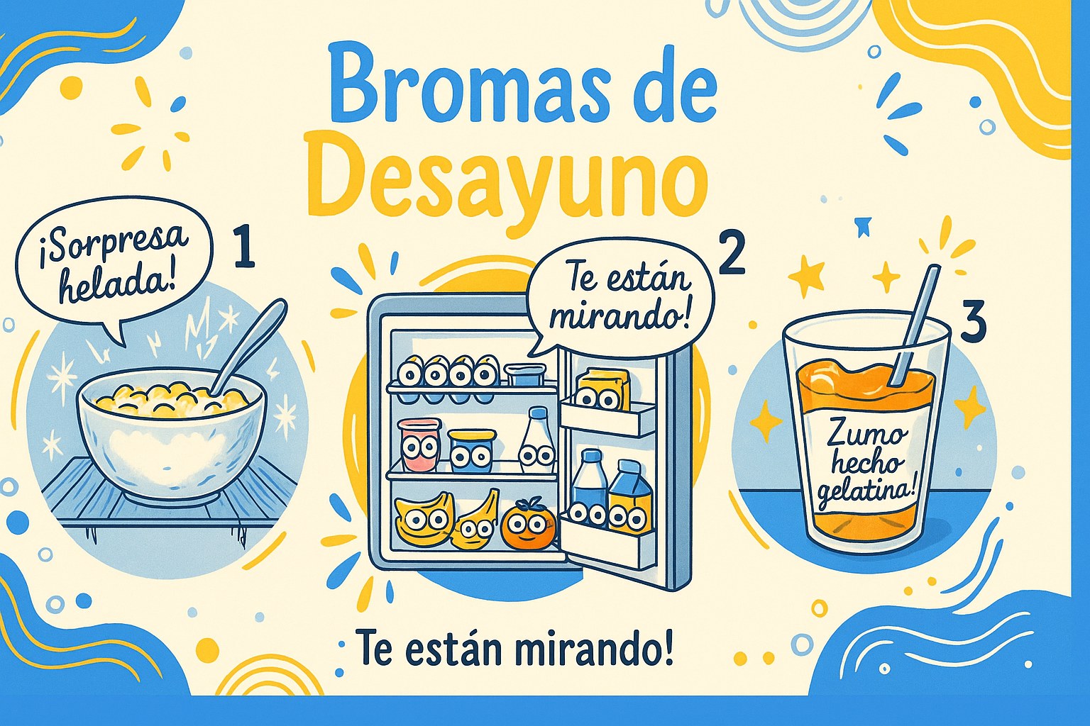 Niño sorprendido ante un bol de cereales el día de las bromas