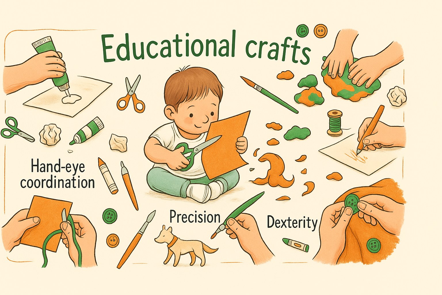 A focused child during an educational craft activity