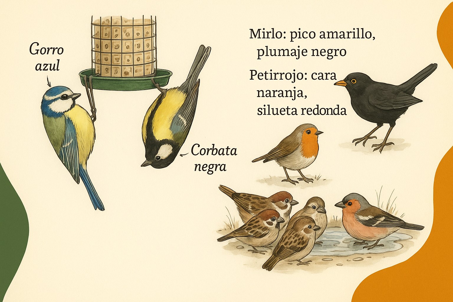 Cuaderno de observación y fichas de descubrimiento de aves del jardín para imprimir