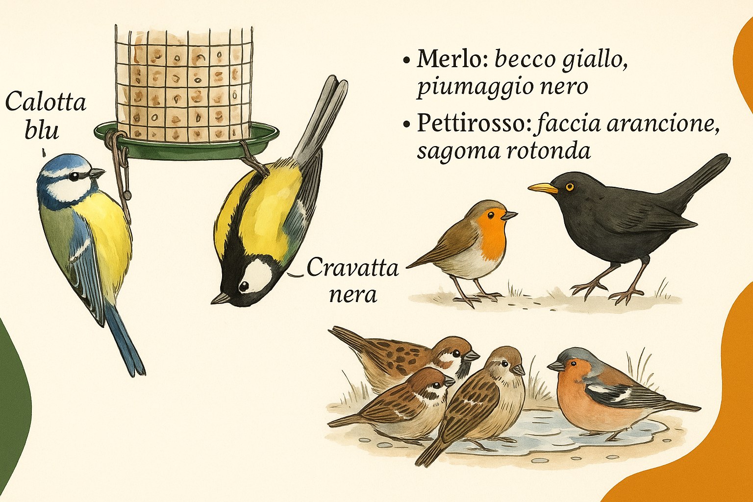 Taccuino di osservazione e schede scoperta degli uccelli del giardino da stampare