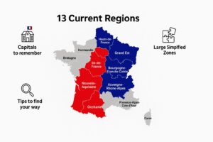 Printable map of France’s regions for children