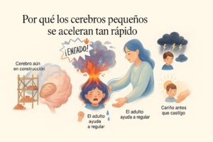 Ilustración del desarrollo cerebral y emocional del niño