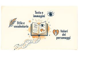Guida illustrata per scegliere un libro per bambini: stile e vocabolario, testo e immagini, valori dei personaggi