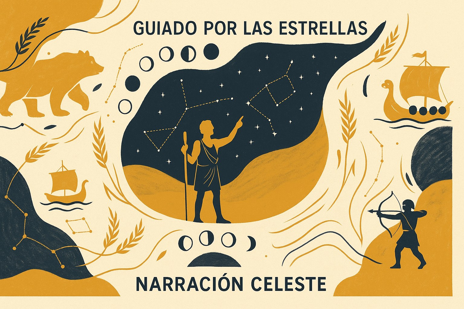 Representación artística de las constelaciones y el ciclo de las estaciones