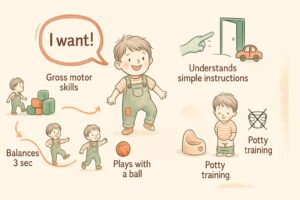 Stages of child development from 3 to 6 years old