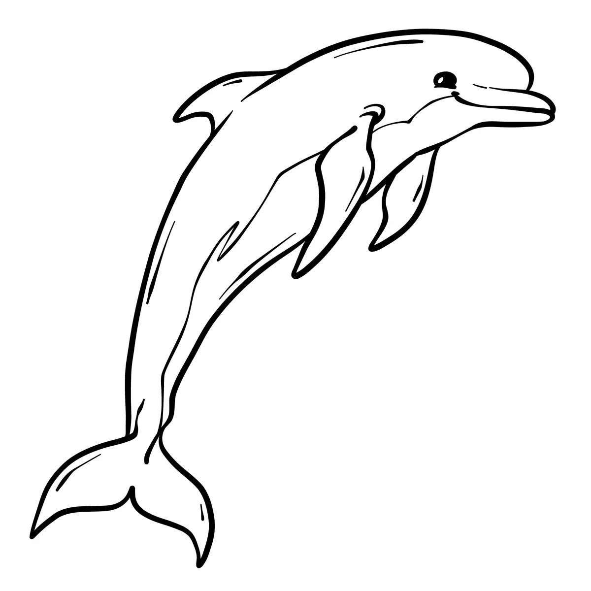 delfín sencillo saltando minimalista para colorear e imprimir