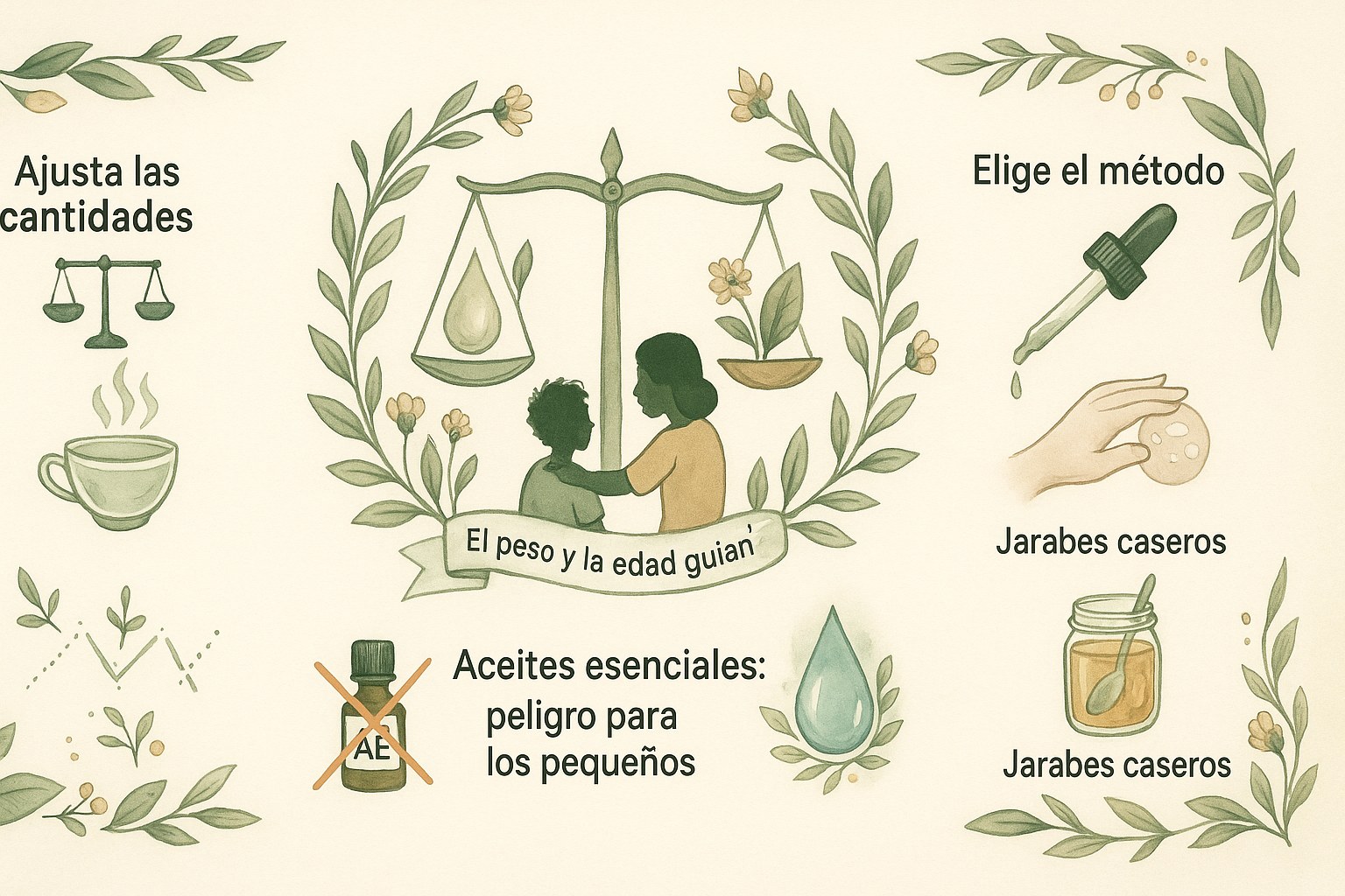 Preparación y dosificación segura de plantas medicinales para niños