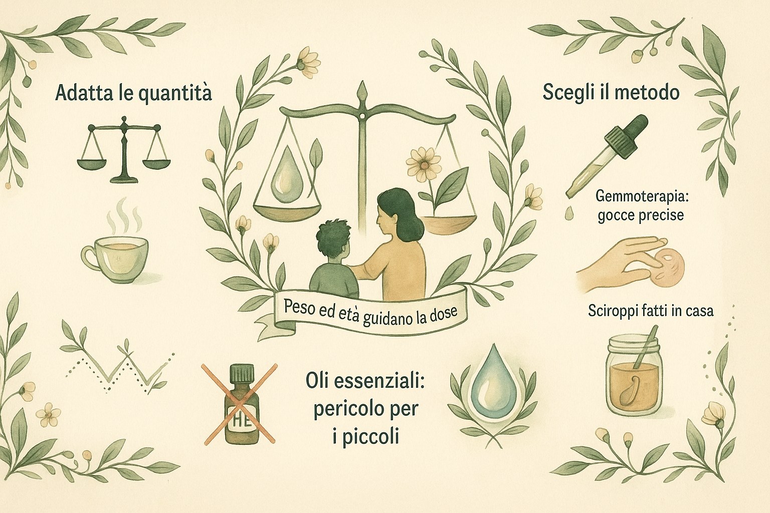 Preparazione e dosaggio sicuro delle piante medicinali per i bambini