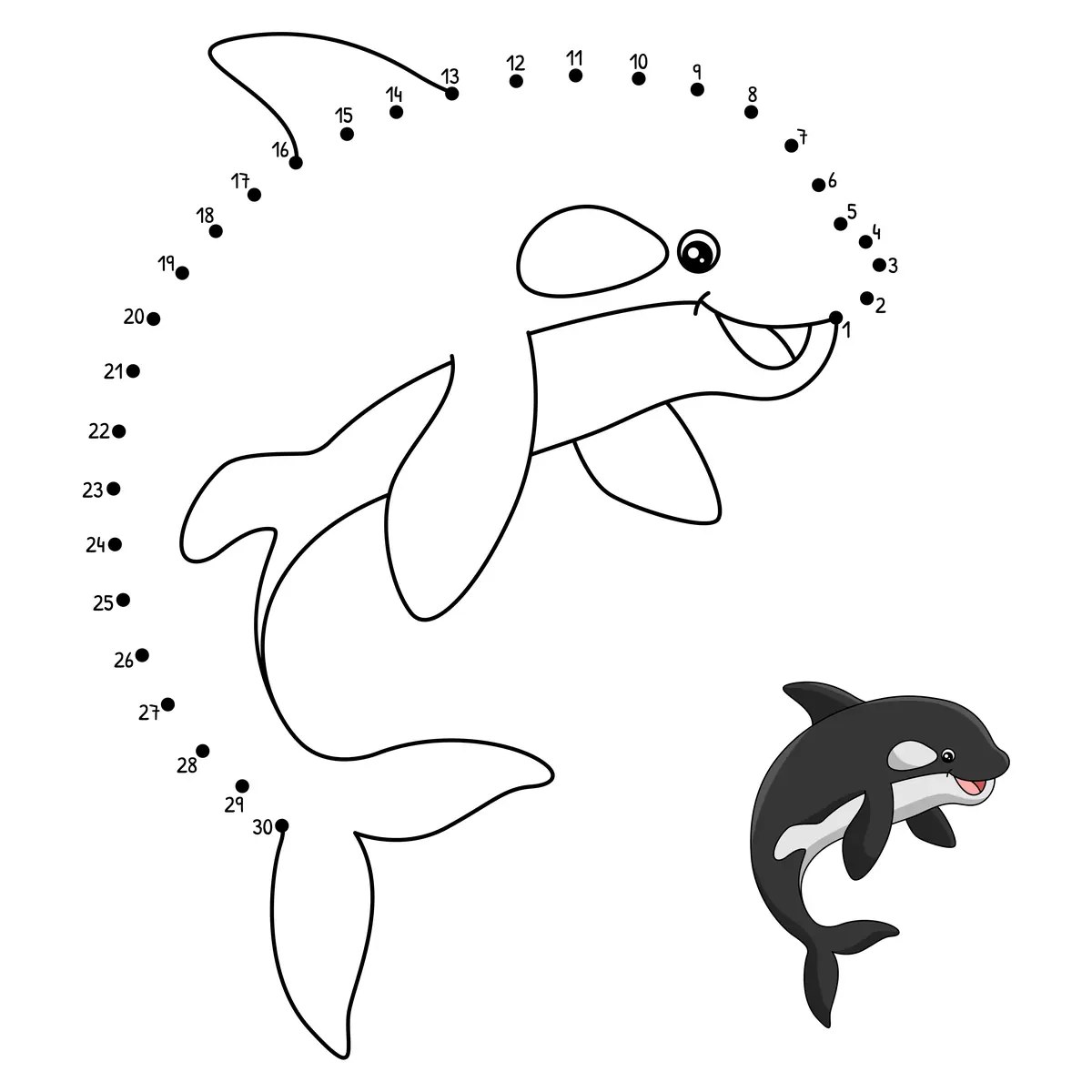 Unir puntos orca para imprimir