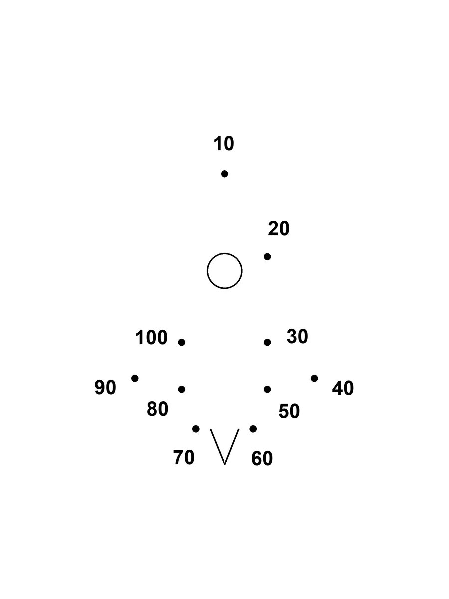 count by 10 dot-to-dot: the rocket from 10 to 100 to print