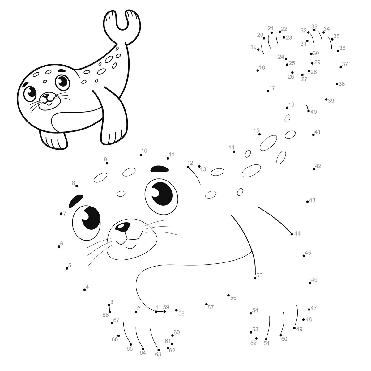 Unir puntos foca para imprimir