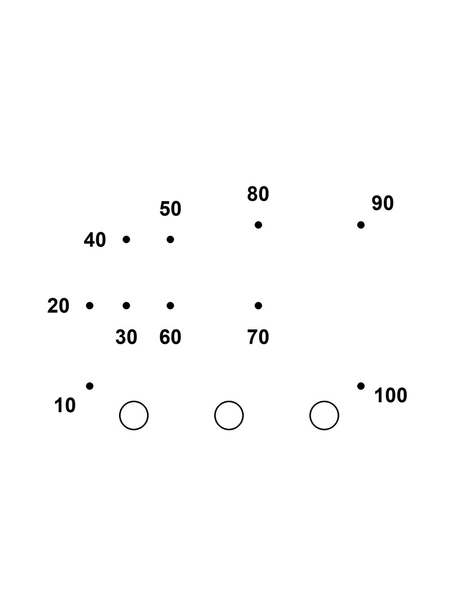 count by 10 dot-to-dot: the train from 10 to 100 to print