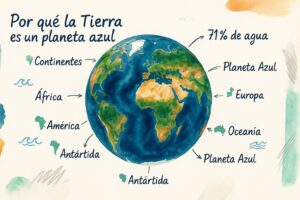 Vista de la Tierra desde el espacio mostrando la inmensidad de los océanos azules