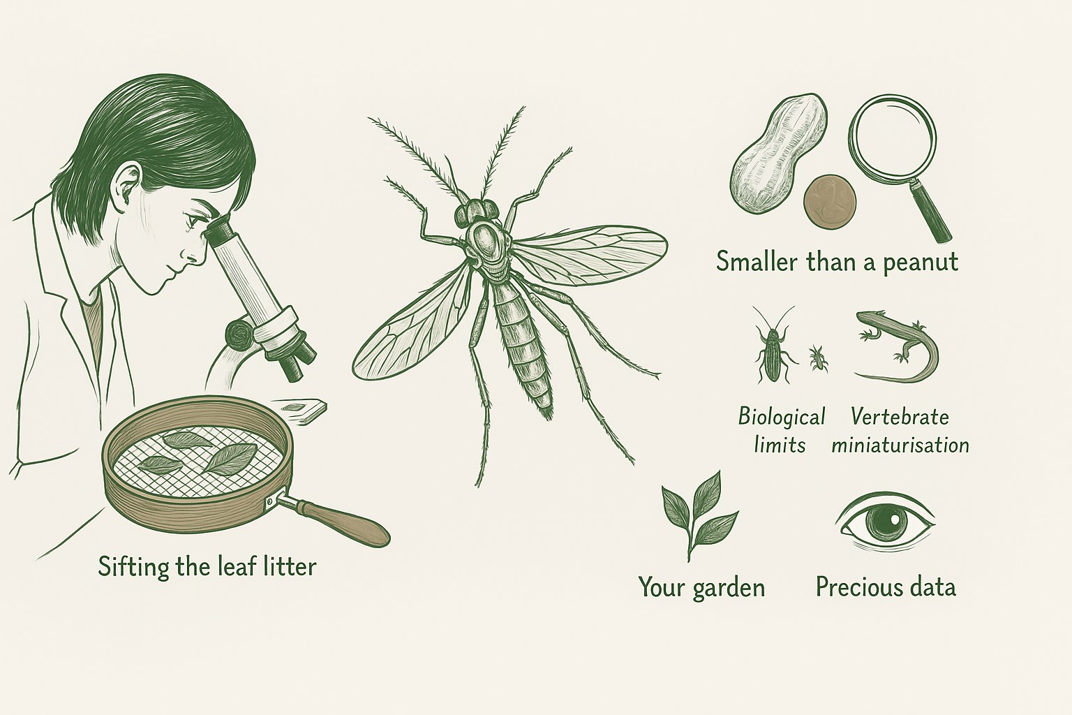 Observing tiny biodiversity in nature with a magnifying glass