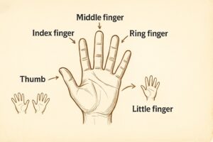 The Names of the 5 Fingers of the Hand for Kids