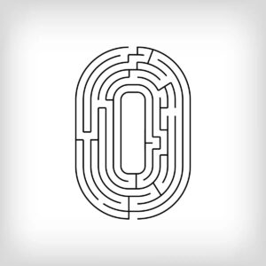 Number 0 shaped maze to print