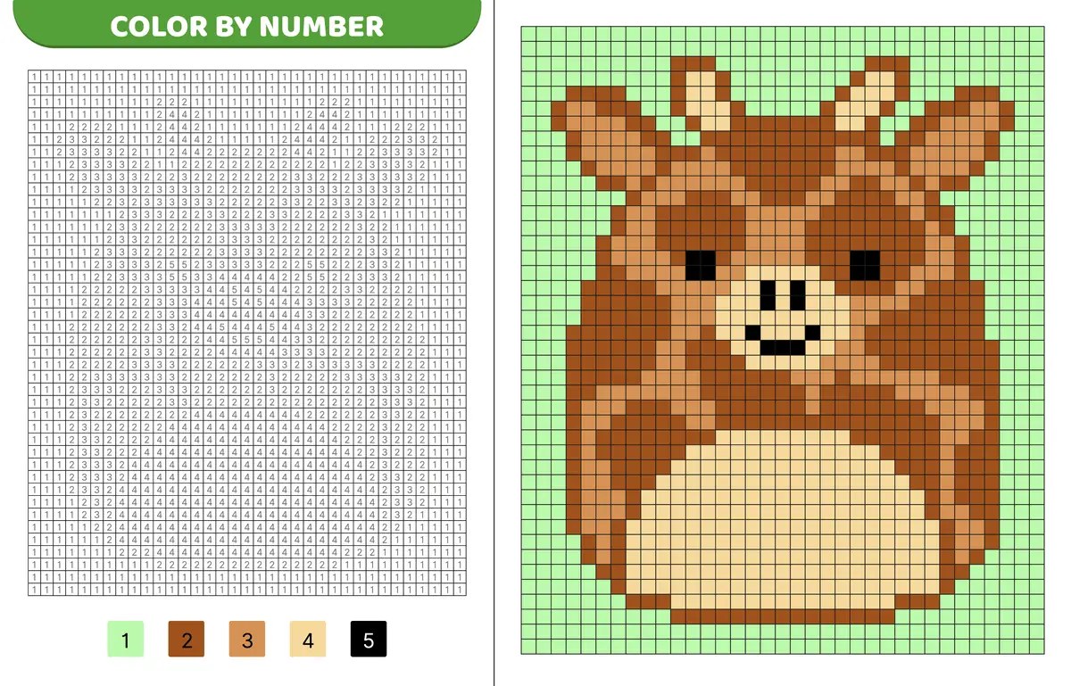giraffe pixel art to print