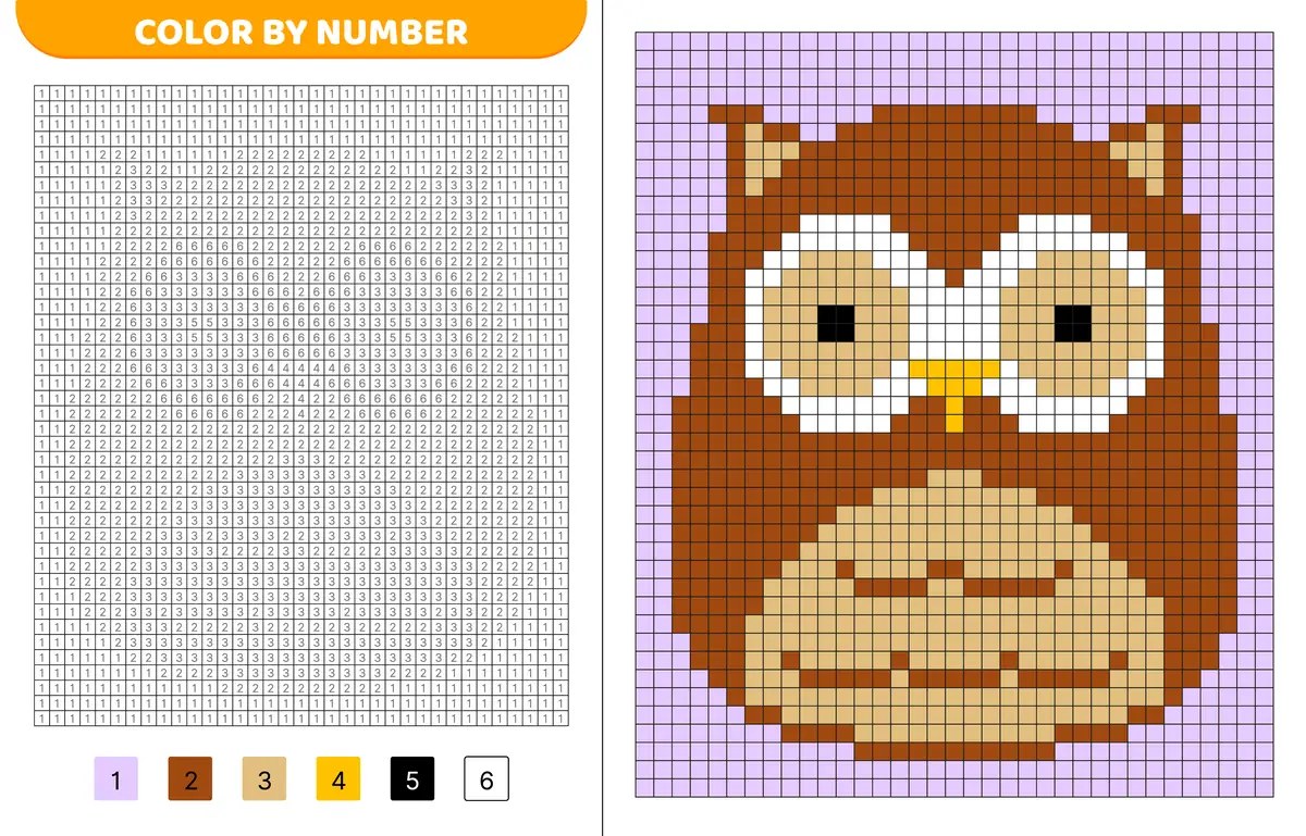 owl pixel art to print