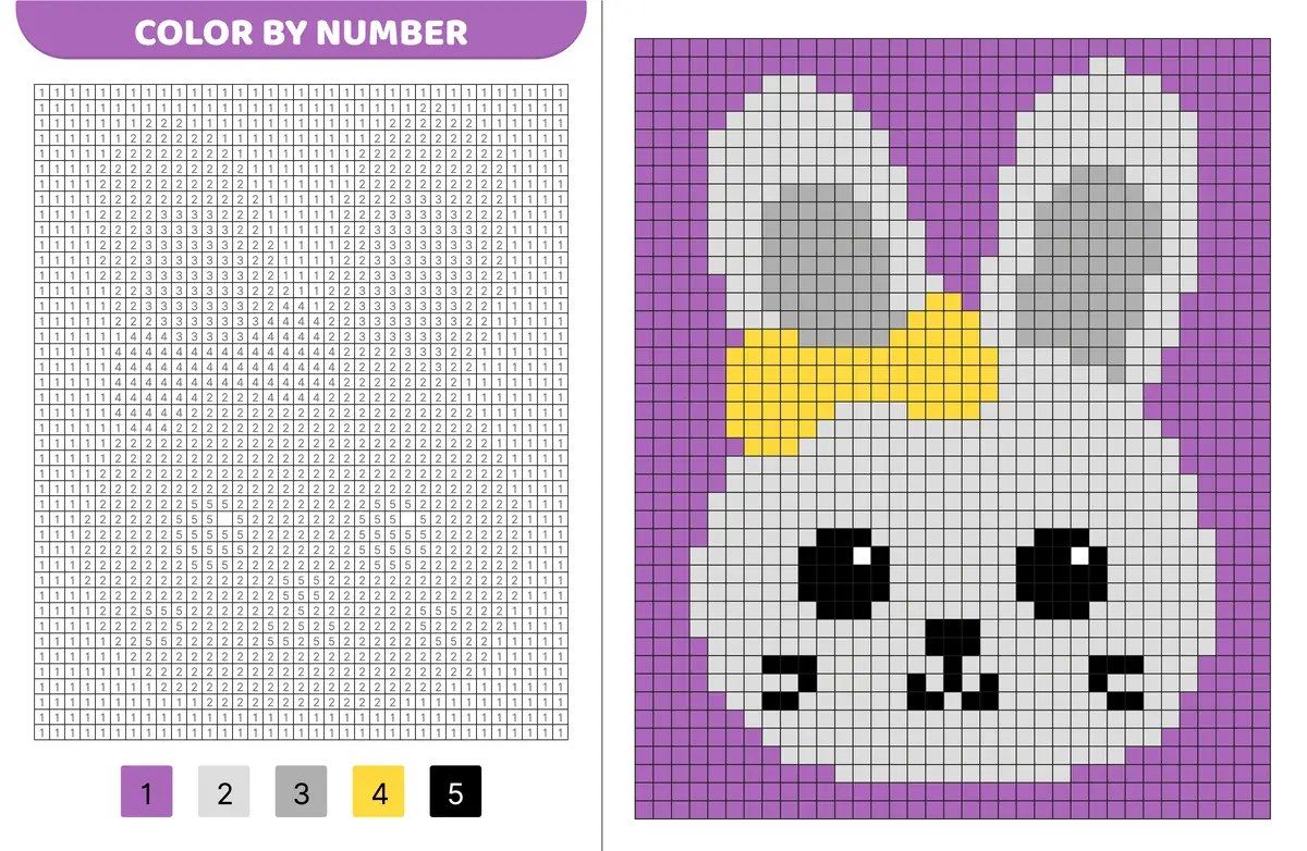 cute rabbit pixel art to print