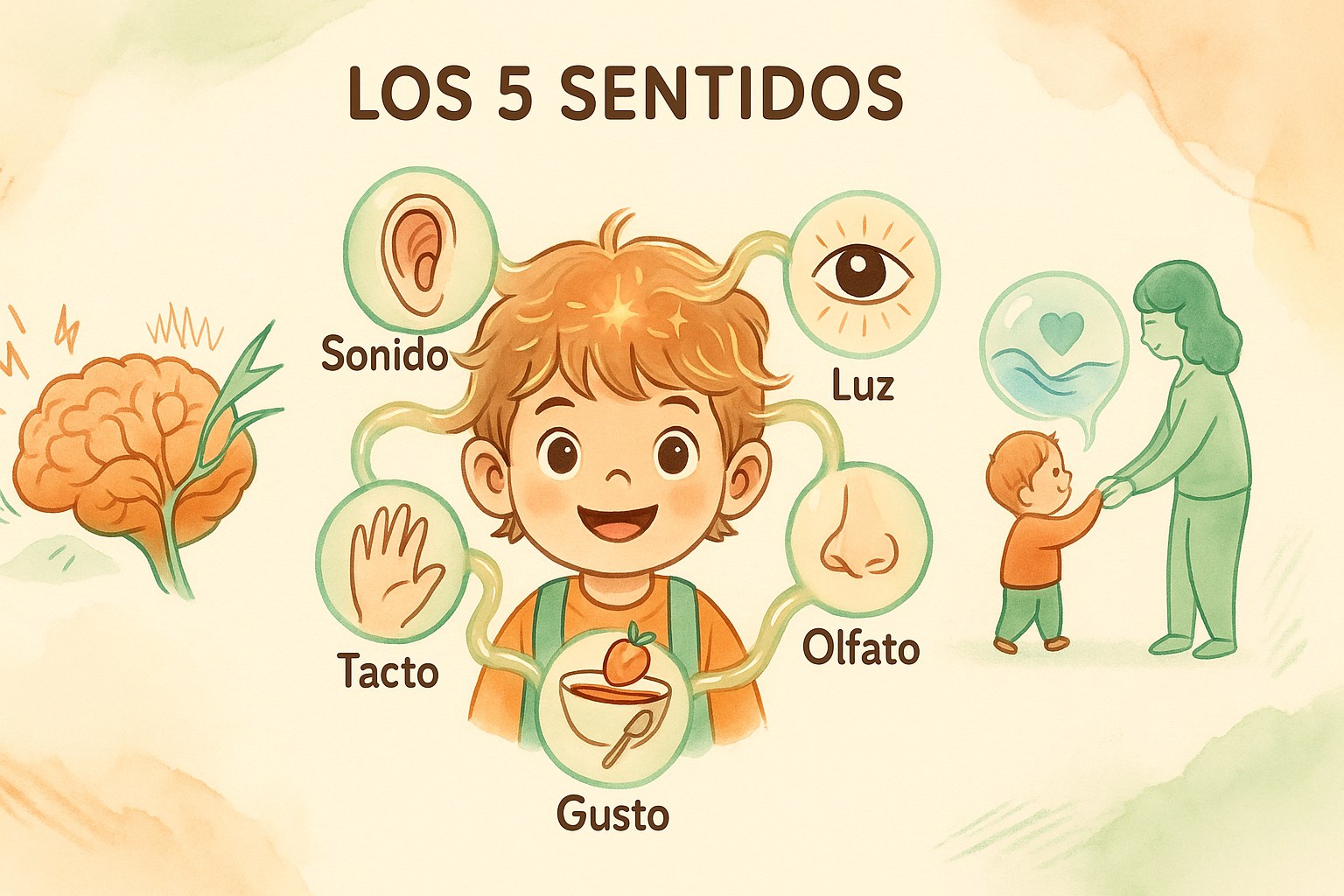 Niño explorando sus sentidos para desarrollar el lenguaje y la seguridad afectiva