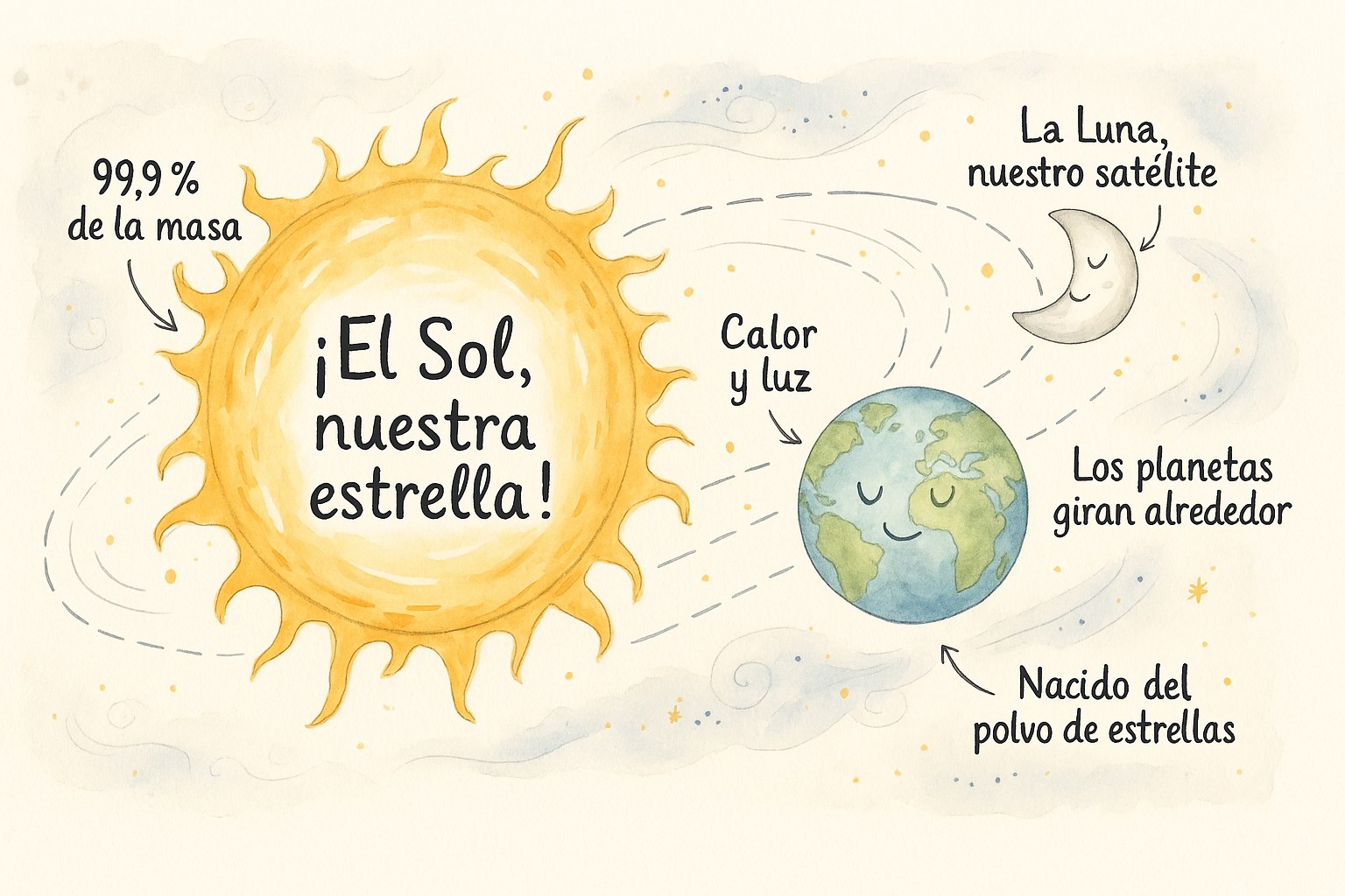 El Sol, una inmensa estrella luminosa en el centro del sistema solar