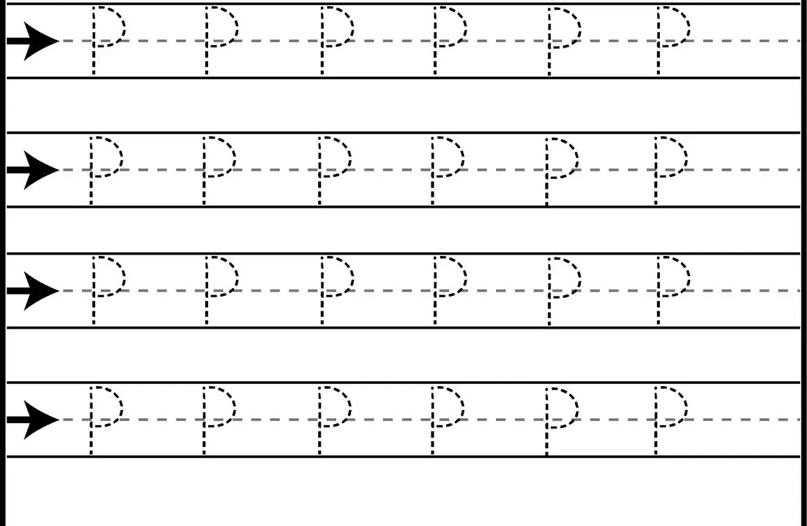 Printable capital letter P tracing sheet
