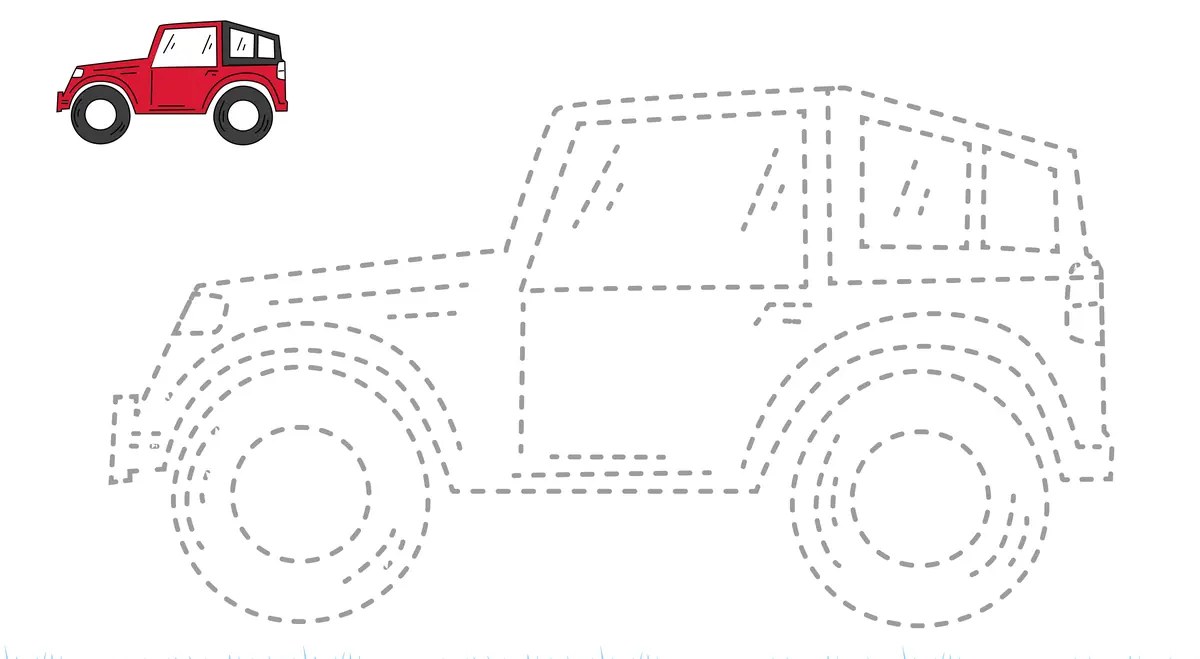 Bonus 4x4 car trace-over sheet to print